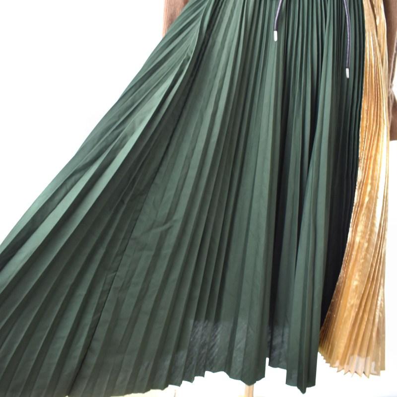 【新品未使用】サカイ プリーツワンピース 切替 ドッキング  グリーン 緑 新品未使用】サカイ プリーツワンピース 切替 ドッキング