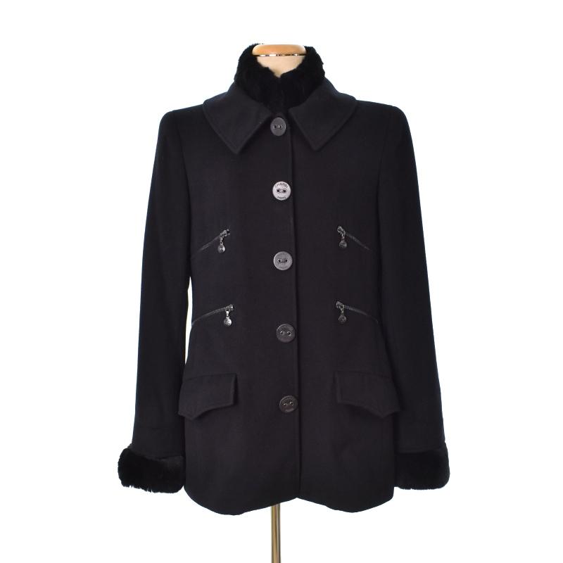 シャネル CHANEL 2002AW 02A ステンカラーコート カシミヤ 