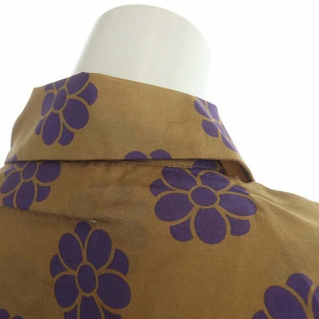 MM6 メゾンマルジェラ 19SS シルク総柄ワンピース シャツワンピース  