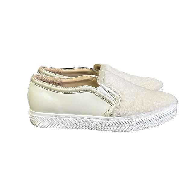 グレースコンチネンタル GRACE CONTINENTAL ボアスリッポン グレー 白 
