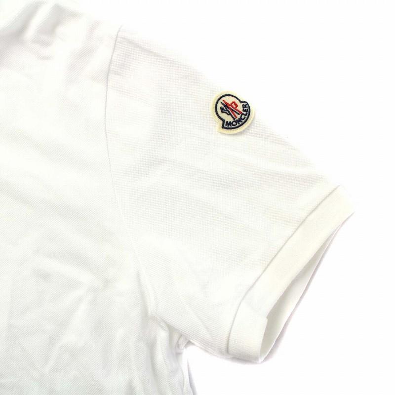 MONCLER モンクレール 22SS ポロシャツ 半袖 鹿の子 ロゴ L 白