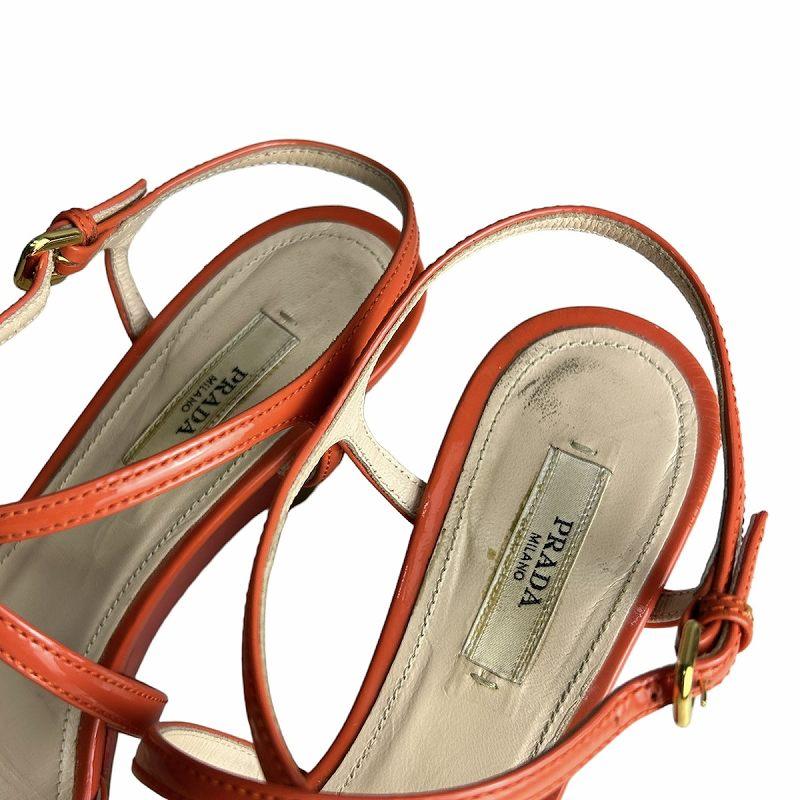 プラダ ウエッジソール ピンク サンダル