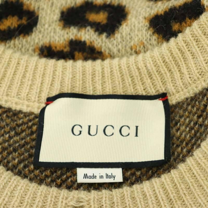 GUCCI グッチ ヒョウ柄 ダメージ加工 ニット セーター 長袖 レオパード  