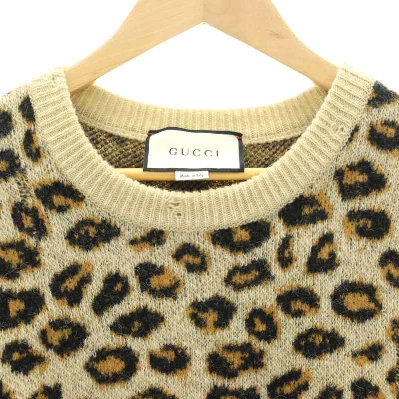 GUCCI グッチ ヒョウ柄 ダメージ加工 ニット セーター 長袖 レオパード  