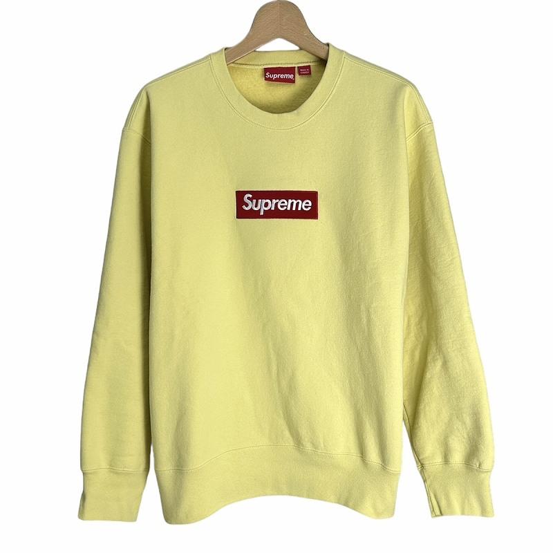 美品　Supreme スウェット small box logo イエローインナー Supreme シュプリーム SUPREME ボックスロゴ トレーナー