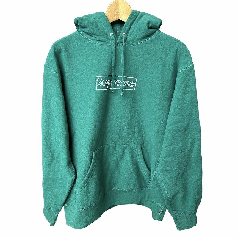 Supreme KAWS Chalk Logo Hooded Green XL