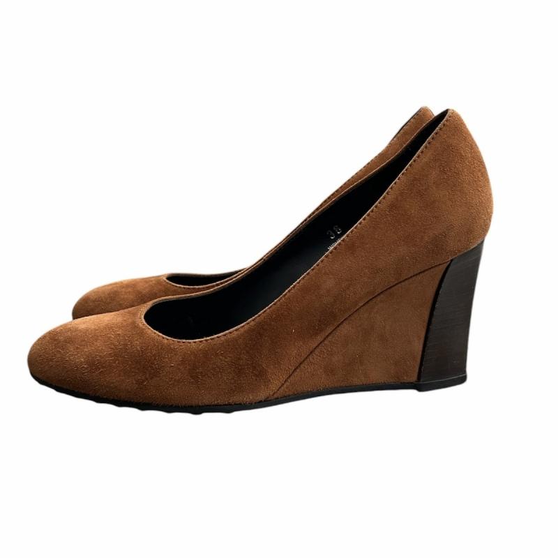 TOD’S トッズ ベージュ スエード ウエッジ パンプス 37.5 TOD'S トッズ ベージュ スエード ウエッジ パンプス 37.5