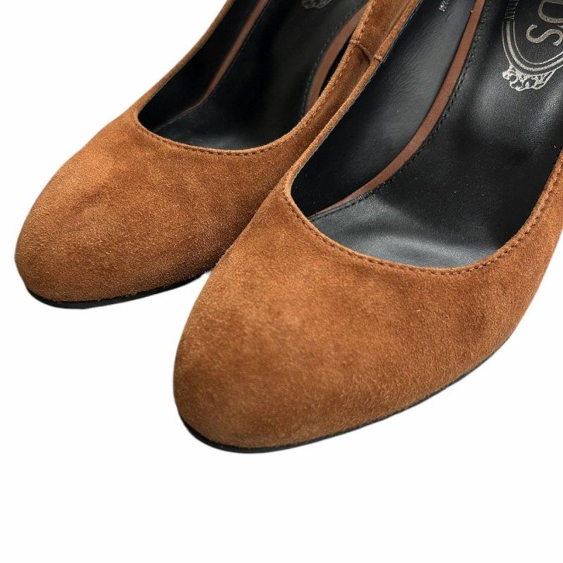 TOD'S トッズ 黒 スエード ウエッジ パンプス 37.5