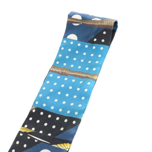 エルメス HERMES クリックラック ドット柄 ツイリー スカーフ 総柄 青 