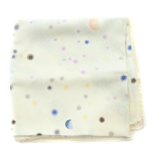 未使用 エルメス スカーフ 天の川 LA VOIE LACTEE HERMES HERMES（エルメス） 天の川 LAVOIE LACTEE シルク スカーフ 白