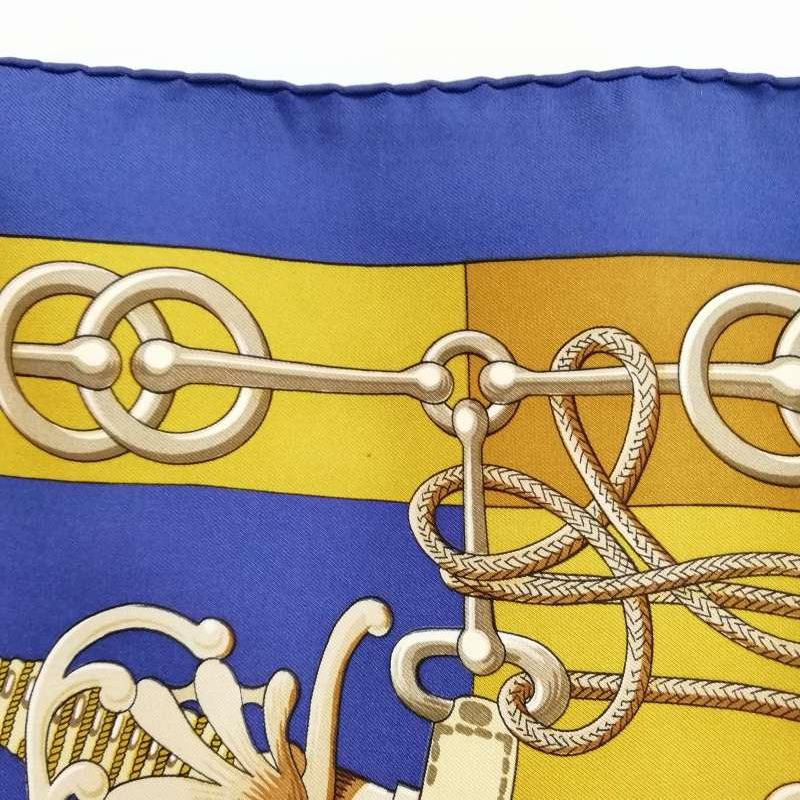 HERMES エルメス カレ90 Cliquetis 剣 フリンジ 大判 スカーフ