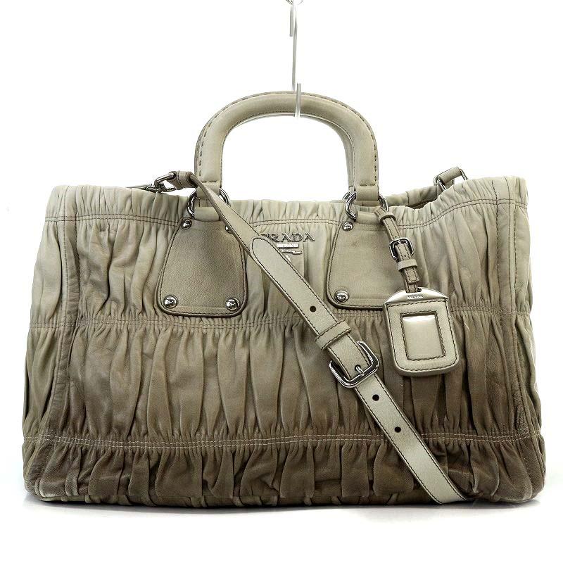 プラダ PRADA NAPPA GAUFRE 2WAY トートバッグ ショルダーバッグ 斜め 