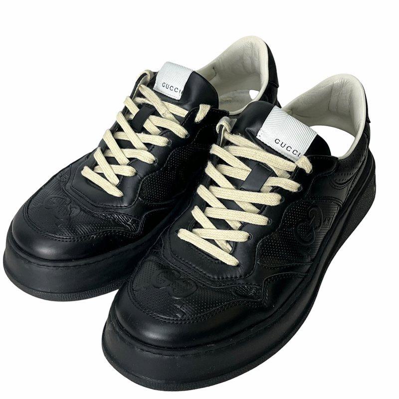 GUCCI（グッチ） GUCCI GGマーク エンボス加工 レザー ローカット