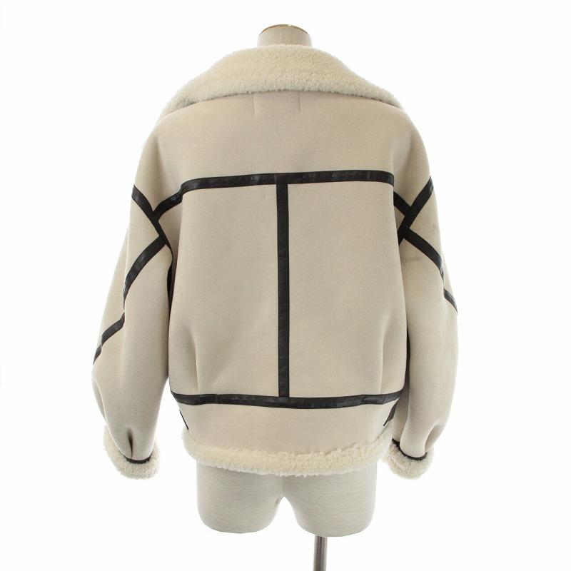 【中古】ファーファー ボンバージャケット コート ショート ダブル ベルト フェイクムートン F RWFJ224023 ▲H /SI1 ファーファー ボンバージャケット コート ショート ダブル ベルト