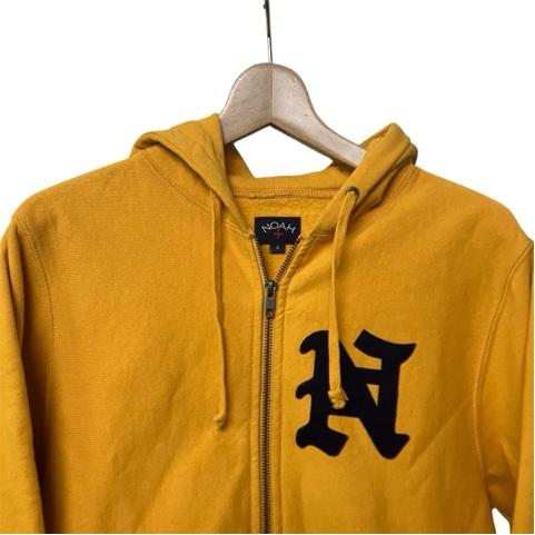 美品 NOAH 薄黄色 パーカー 肉厚 M ジップ フーディー ノア NOAH ノア ロゴ ジップ フーディー 23-070-122-0039-3-0 イエロー 黄色