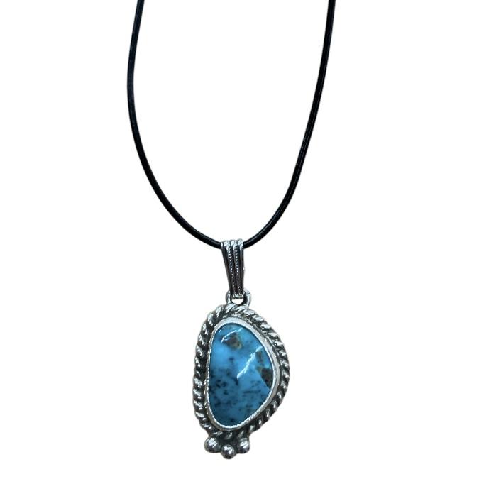 NAVAJO ナバホ Vintage blue jem turquoise fob w/c.1940 ペンダント 
