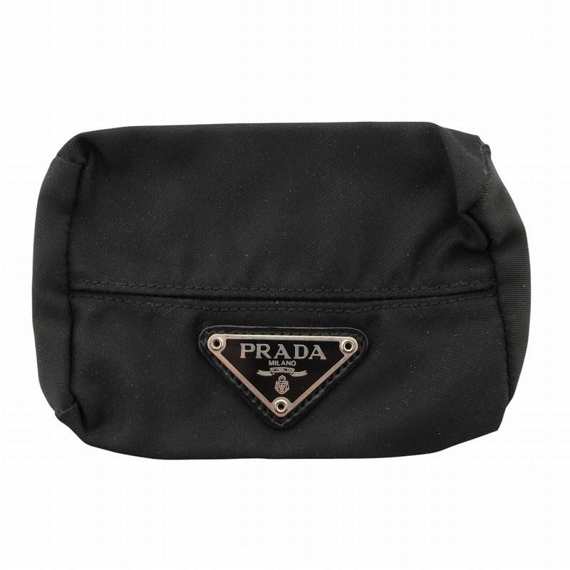 PRADA プラダ ポケットティッシュケース 小物入れ 三角プレート ロゴ