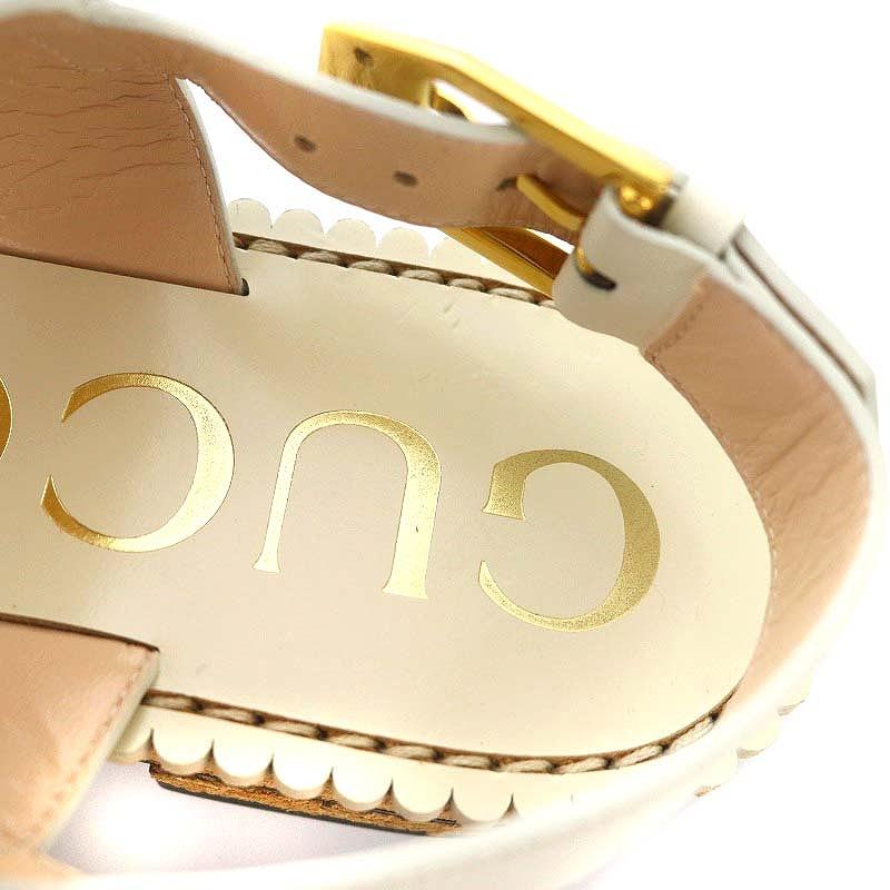 GUCCI（グッチ） チェーン装飾ストラップサンダル スクエアトゥ 