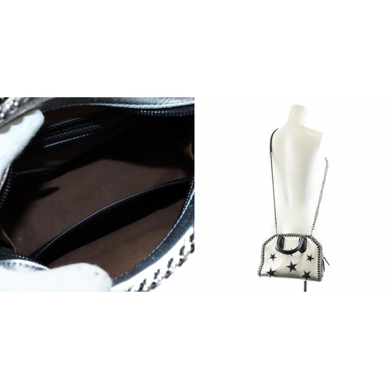 【中古】ステラマッカートニー STELLA McCARTNEY ファラベラ ハンドバッグ ショルダーバッグ 星 シルバー 黒  /AN13 ステラマッカートニー STELLA McCARTNEY ファラベラ ハンドバッグ