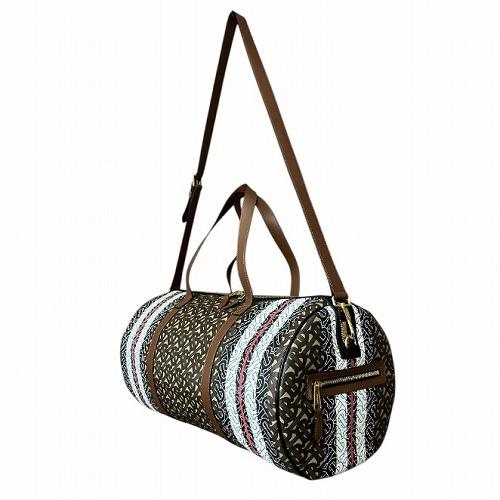 【中古】バーバリー BURBERRY TB 総柄 モノグラム 2WAY ドラム ボストンバッグ 茶 マルチ ITPELGDI11CAR ☆AA★ BURBERRY（バーバリー） BURBERRY TB 総柄 モノグラム 2WAY ドラム