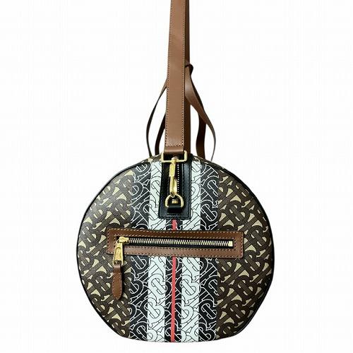 【中古】バーバリー BURBERRY TB 総柄 モノグラム 2WAY ドラム ボストンバッグ 茶 マルチ ITPELGDI11CAR ☆AA★ BURBERRY（バーバリー） BURBERRY TB 総柄 モノグラム 2WAY ドラム