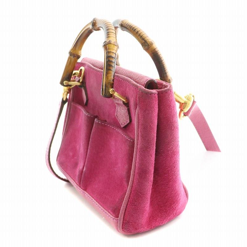 GUCCI ピンク スエード ショルダーバッグ GUCCI ピンク スエード ショルダーバッグ
