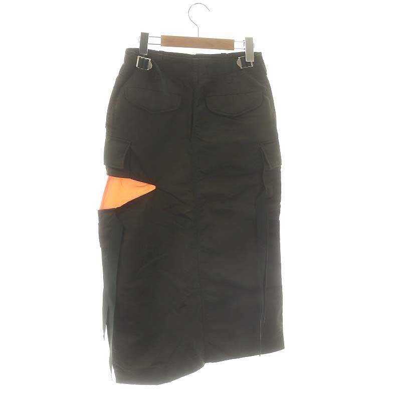 【中古】サカイ sacai Nylon Twill Skirt スカート ロング タイト 1 カーキ オレンジ 22-06064 /DO ■OS レディース サカイ sacai Nylon Twill Skirt スカート ロング タイト 1 カーキ