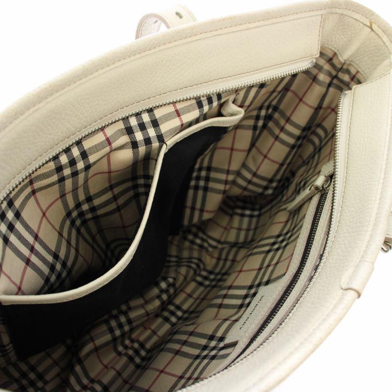 BURBERRY（バーバリー） トートバッグ ショルダーバッグ レザー 白 /TK