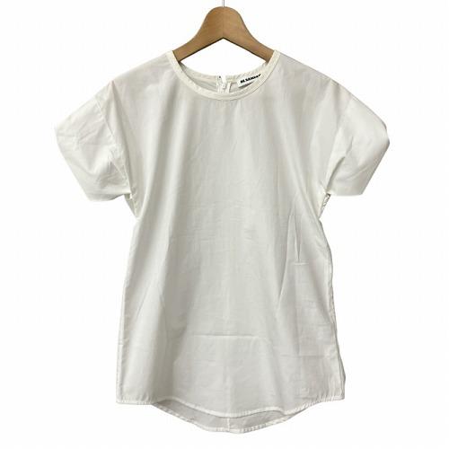 【中古】ジルサンダー JIL SANDER プルオーバー トップス ブラウス シャツ生地 白 34 XS位 OW567406WE24400051 ■GY41 ジルサンダー JIL SANDER プルオーバー トップス ブラウス シャツ生地