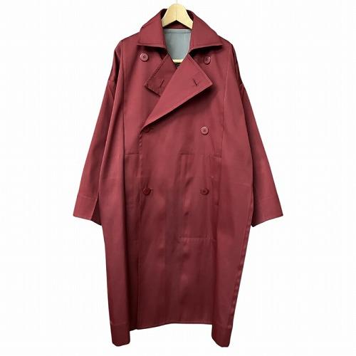 【お値下げ】ミーバイイッセイミヤケ　コート　レッド イッセイミヤケメン ISSEY MIYAKE MEN 22AW ダブルブレスト