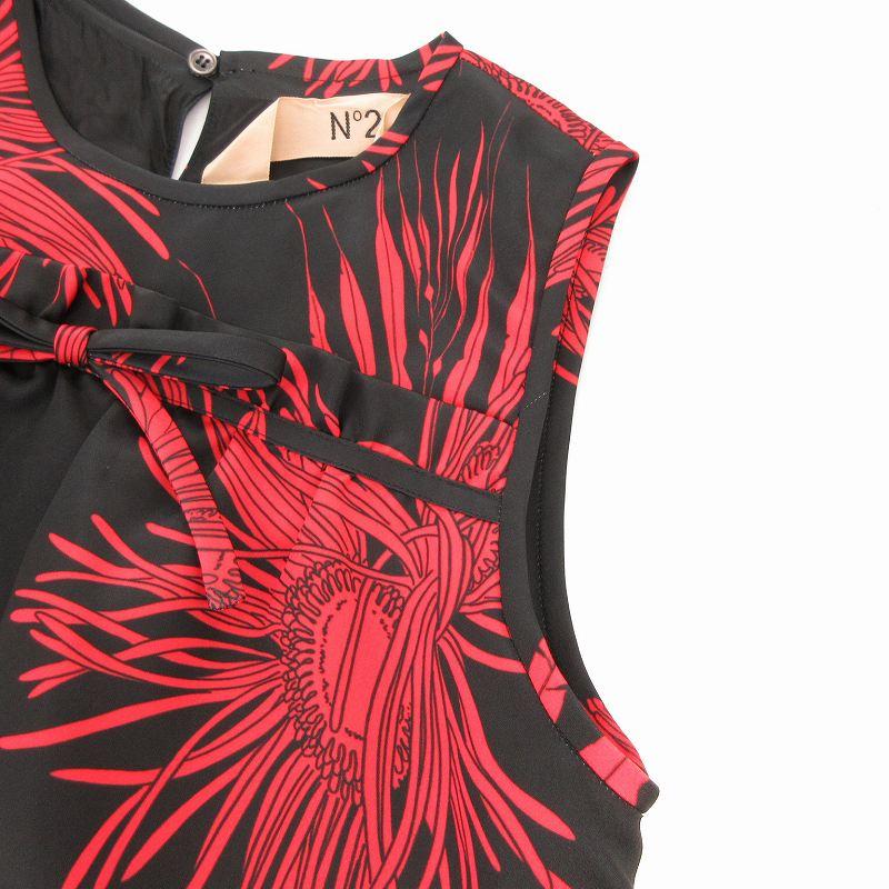 ヌメロヴェントゥーノ N°21 美品 ワンピース ノースリーブ 花柄 リボン 