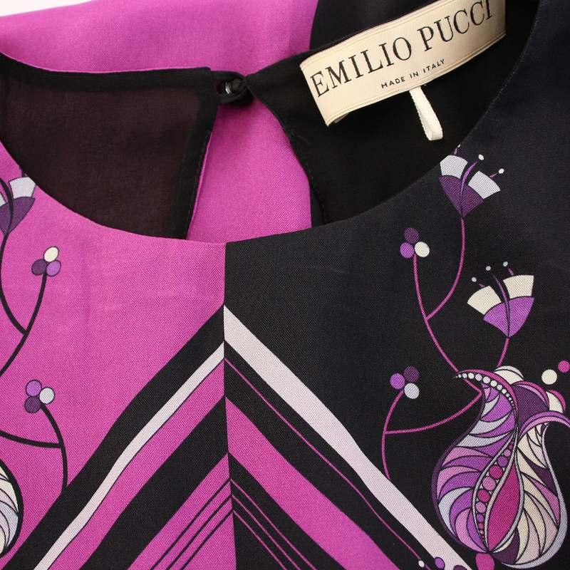 エミリオプッチ EMILIO PUCCI ワンピース ひざ丈 ノースリーブ クルー