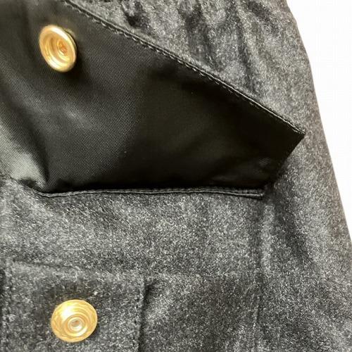 【中古】セリーヌ CELINE トリオンフ カシミヤ ミニ スカート 灰 濃灰 チャコールグレー 36 S位 2J506561F ■GY41 CELINE（セリーヌ） トリオンフ カシミヤ ミニ スカート カーゴ