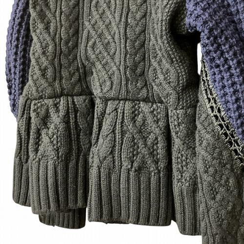 sacai - サカイ sacai ケーブル編み カーディガン 紺 15-02360 ■GY41 サカイ sacai ケーブル ニット カーディガン 黒 紺 ブラック
