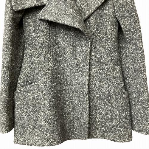 【中古】ジルサンダー JIL SANDER アシンメトリー ツイード ジャケット 灰 グレー 36 S位 138710 21810582 ■GY41 ジルサンダー JIL SANDER アシンメトリー ツイード ジャケット 灰