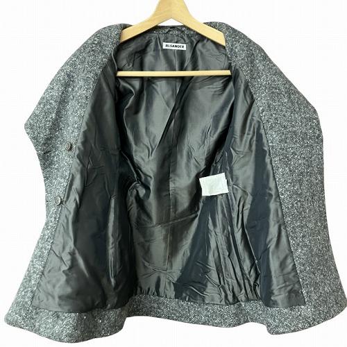 ジルサンダー JIL SANDER アシンメトリー ツイード ジャケット 灰