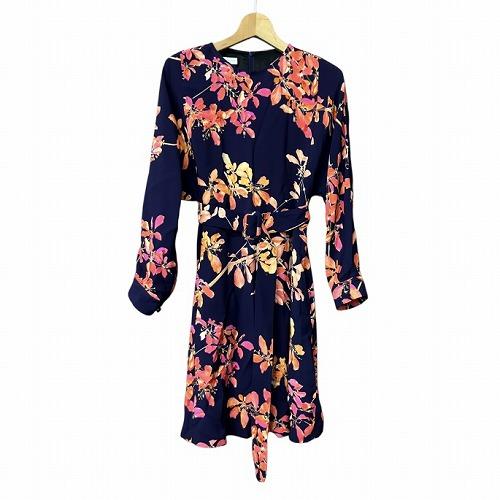 ドリスヴァンノッテン DRIES VAN NOTEN ベルテッド ワンピース 花柄 紺 