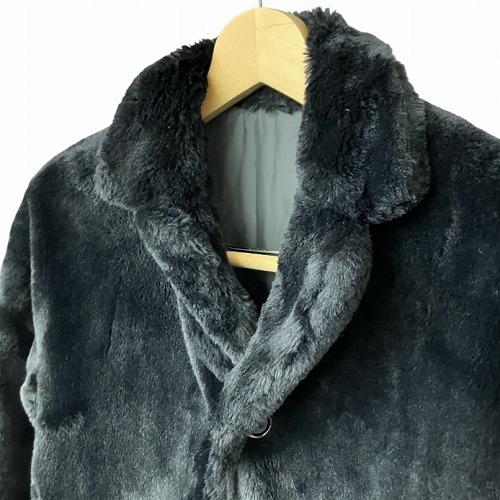 アスペジ ASPESI フェイクファー リバーシブル コート 黒 ブラック S