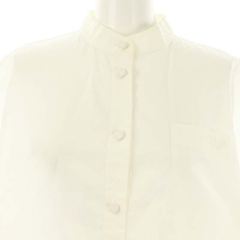FENDI（フェンディ） FENDI 22年 ホワイトポプリン ロゴ刺繍 シャツ