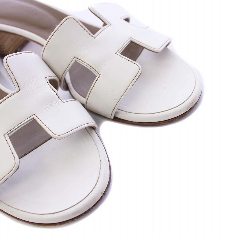 エルメス オアジス オラン HERMES ホワイト サンダル ヒール エルメス オアジス オラン HERMES ホワイト サンダル ヒール