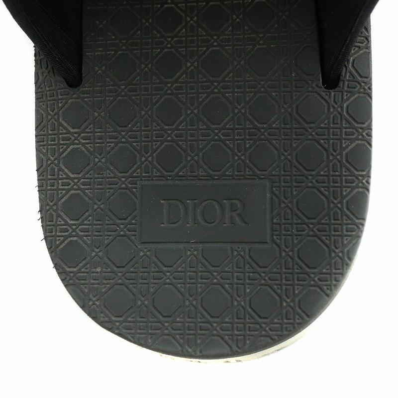 【中古】ディオール Dior ALPHA アルファ スライドサンダル 厚底 ジャカード ロゴ 41 黒 ブラック 3SA081YXV /BB ディオール Dior ALPHA アルファ スライドサンダル 厚底 ジャカード