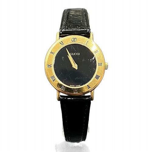 GUCCI グッチ 3000.2.L クォーツ 腕時計 ブラック ゴールド GUCCI グッチ 3000.2.L クォーツ 腕時計 ブラック ゴールド