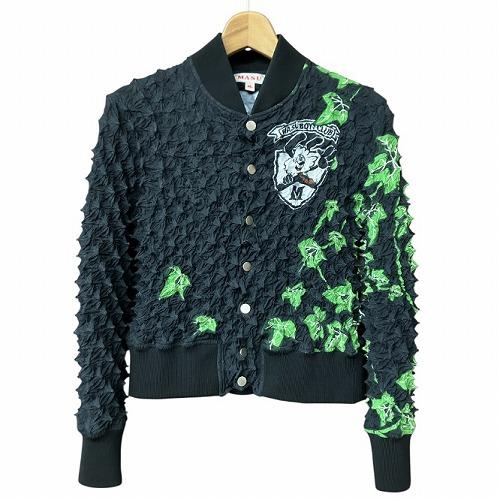 ♠【マージャーズ】✨希少品　✨美品　ウール100%　イタリア製　グリーン　M相当 MASU エムエーエスユー × VERDY ヴェルディ 25SS M.B.C. SPIKY