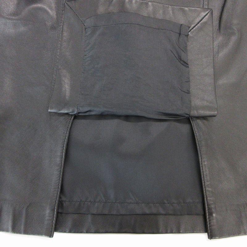 タグ付き新品 ♪ タルボット TALBOTS タイトスカート タルボット TALBOTS タイトスカート レザー ひざ丈 黒 ブラック