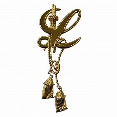 LOEWE（ロエベ） イニシャル タッセル ブローチ 金色 ゴールドカラー