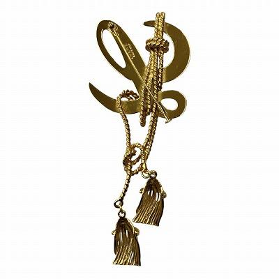 LOEWE（ロエベ） イニシャル タッセル ブローチ 金色 ゴールドカラー
