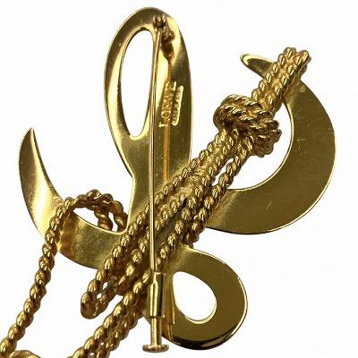 美品 LOEWE ロエベ パール イニシャル ロゴ ブローチ ゴールド 美品 LOEWE ロエベ パール イニシャル ロゴ ブローチ ゴールド