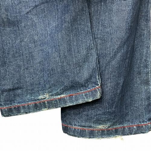 【中古】ディーゼル DIESEL デニムパンツ フレア USED加工 汚し加工 青 ブルー 28 ☆AA★ メンズ DIESEL（ディーゼル） デニムパンツ フレア USED加工 汚し加工 青