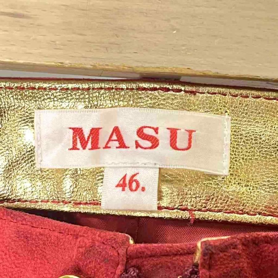 エムエーエスユー MASU 22AW フラワーカット レザーパンツ ストレート