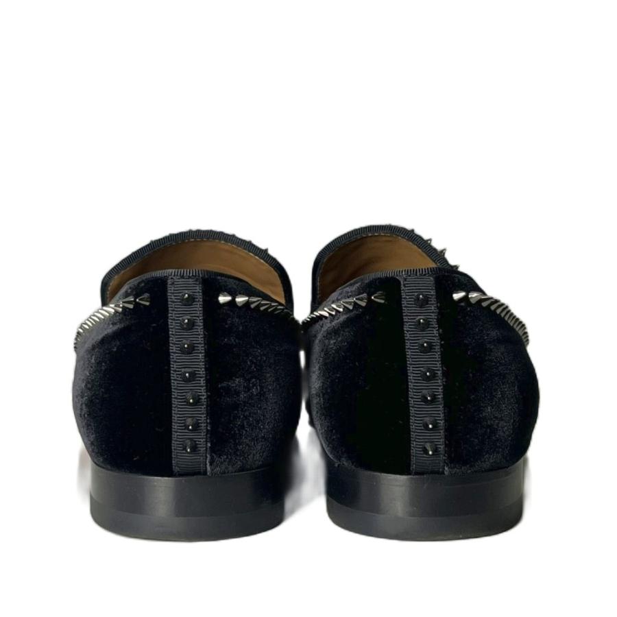 【中古】クリスチャンルブタン Christian louboutin ベルベット ローファー スタッズ 40 黒 ブラック メンズ Christian Louboutin（クリスチャンルブタン） ベルベット ローファー